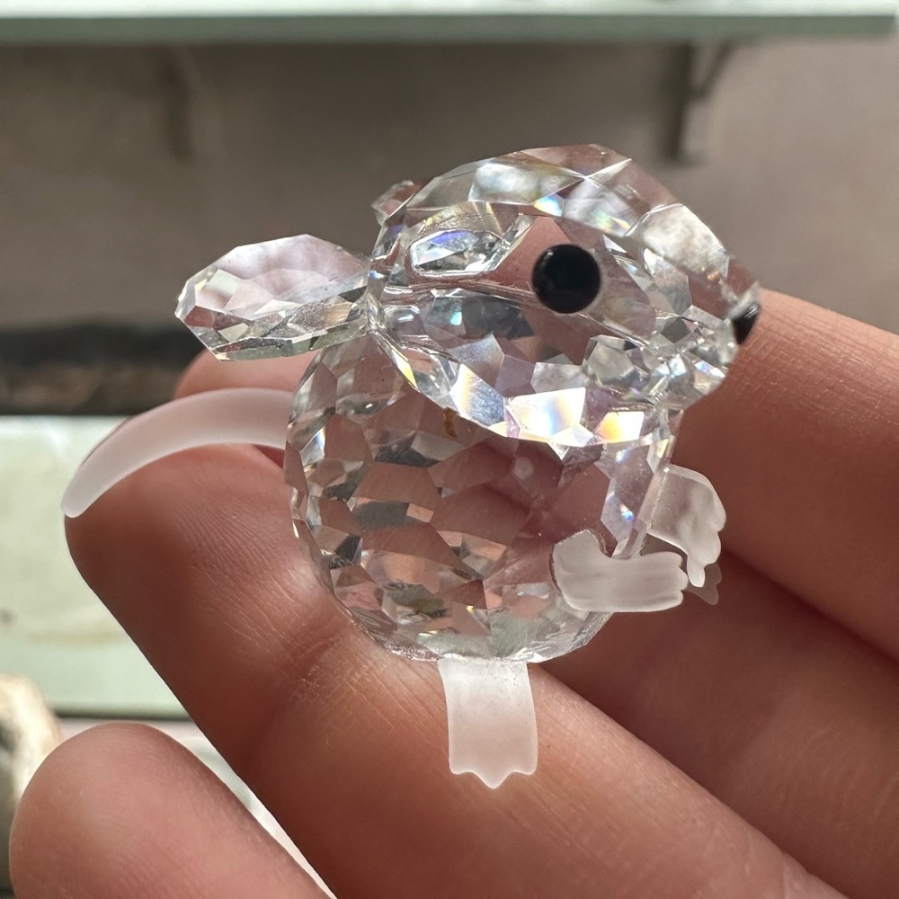Swarovski Silver Crystal Mouse Figurine Small Retired Vintage